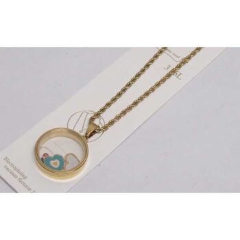 bijoux double coeur dans medaille acier