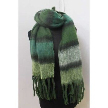 fringed check scarf: