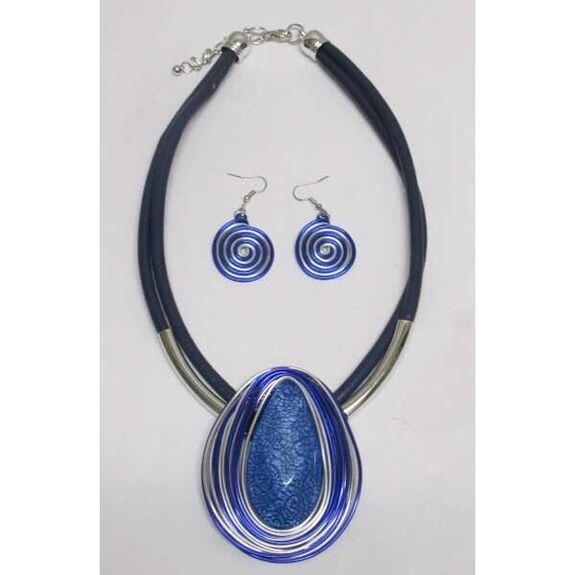 Blue resin cord jewelry
