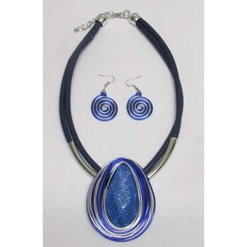 Blue resin cord jewelry