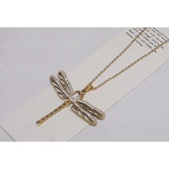 bijoux collier libellule acier