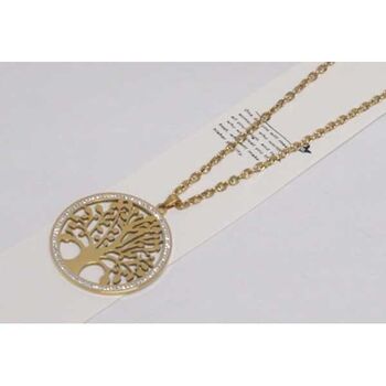 long chain jewelry large tree of life medallion