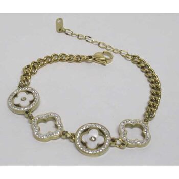 bijoux bracelet rondelle nacre fleur en acier inoxydable