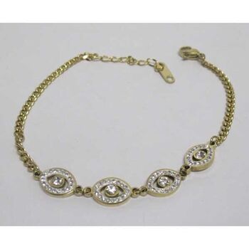 bracelet losange cristal acier doré