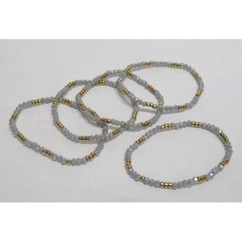 bracelet fin perle gris clair