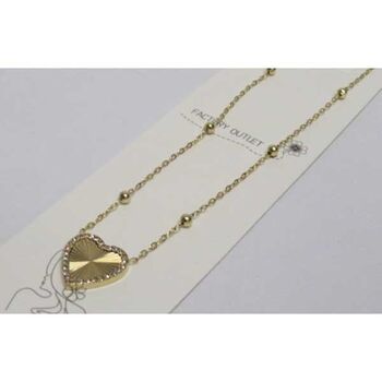 bijoux pendentif coeur sur chaine maille et boule