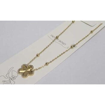 bijoux pendentif trefle sur chaine maille et boule