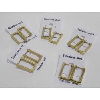 Boucles rectangles bijoux acier doré