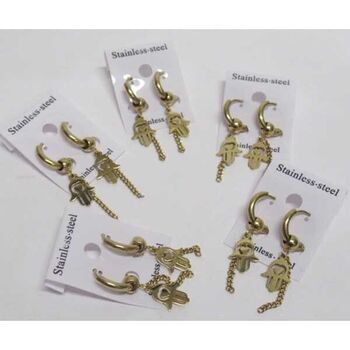 Boucles acier inoxydable main fatma