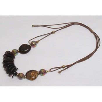 Bijoux collier rondelle et caillou femme