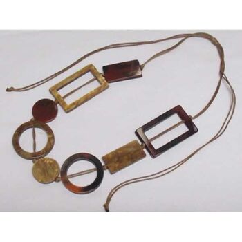 Geometric shape necklace jewelry in brown resin