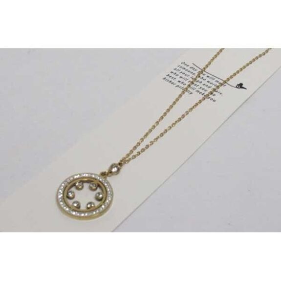 Steel circle pendant jewelry with rhinestone crystal