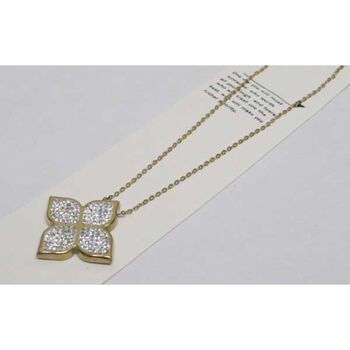 jewelry necklace pendant flower rhinestone steel