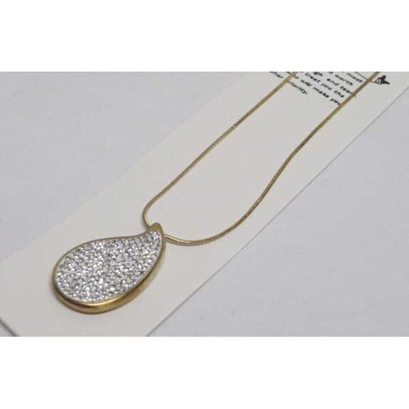 jewelry necklace pendant drop curve rhinestone stainless steel