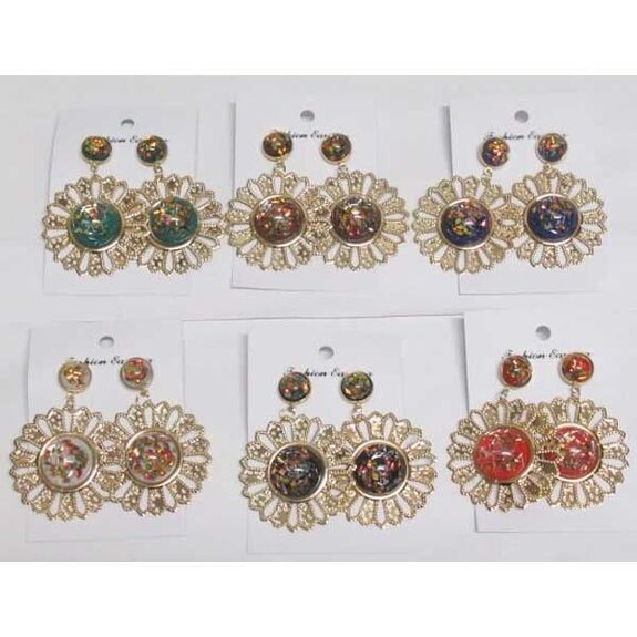 boucle d oreille fleur cercle couleur