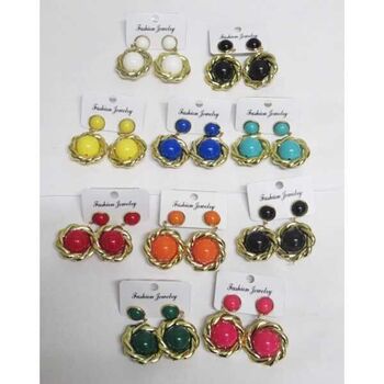 boucles oreilles boucle perle encercle dore