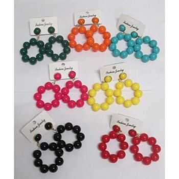 boucle d'oreille boule perle couleur créole