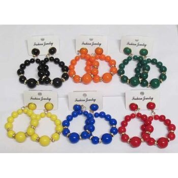 ball earrings in various sizes and colors