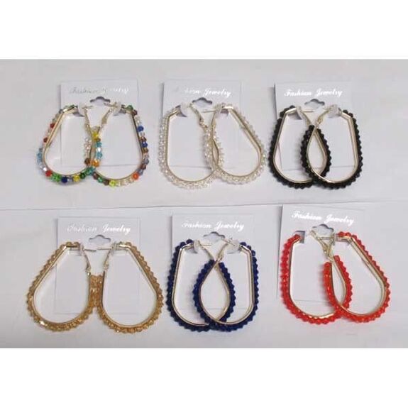 boucles d'oreilles géométrique perle couleur