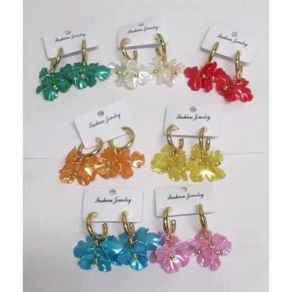 bright colored leaf earrings