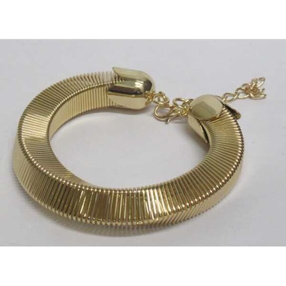 fancy accordion bangle in gold