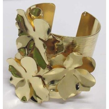 Camila bracelet with 3 flowers in gold