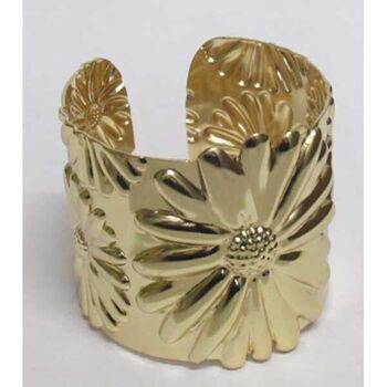 open bracelet, floral bangle