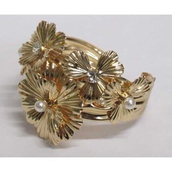 Mountain flower beaded cuff jewelry in gold
