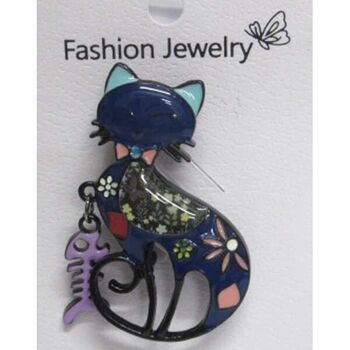 bijoux broche chat et arete de poisson