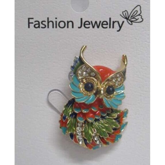 colorful owl brooch jewelry