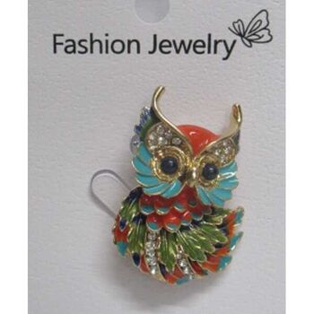 bijoux broche hibou en couleur
