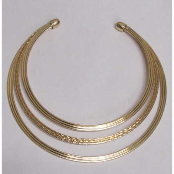 collier bijoux courbes torsade en doré