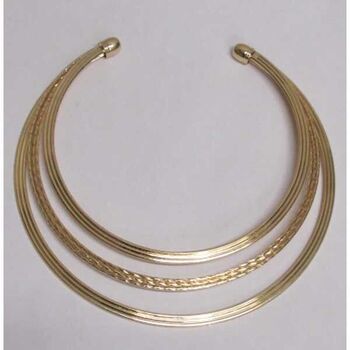 collier bijoux courbes torsade en doré