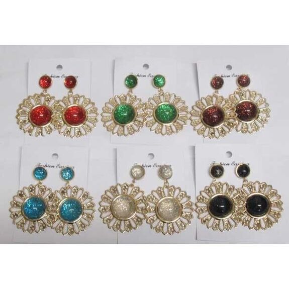 boucle d oreille fleur cercle couleur
