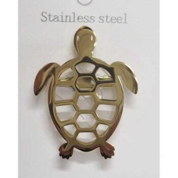 bijoux broche tortue en acier