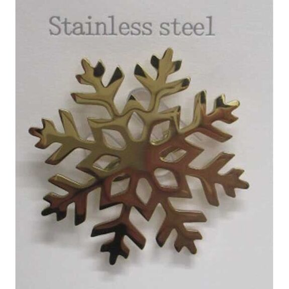 broche bijou flocon neige acier doré femme