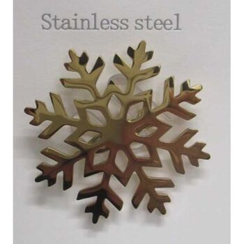 broche bijou flocon neige acier doré femme
