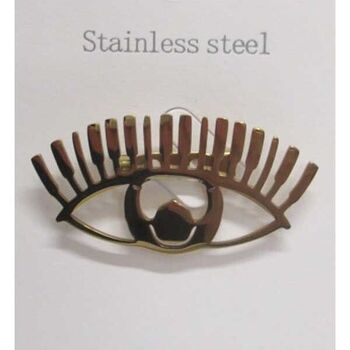 bijoux broche oeil grigri acier dore