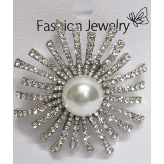 brooch jewelry rays rhinestone pearl