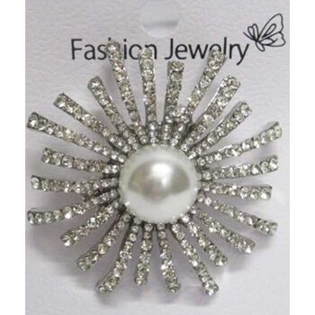 broche bijoux rayons strass perle