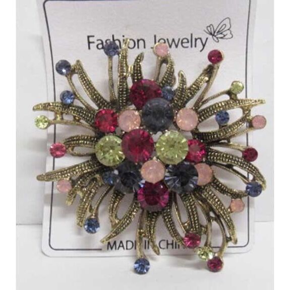 broche tempête strass multicolore