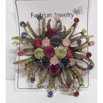 broche tempête strass multicolore