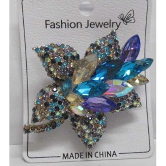 brooch jewelry branch flower petal rhinestone color