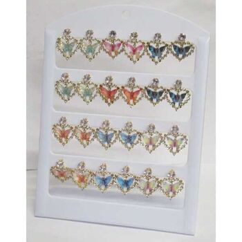 bijoux boucles d'oreilles papillon en coeur