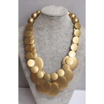 Bijoux bois en dore double rang