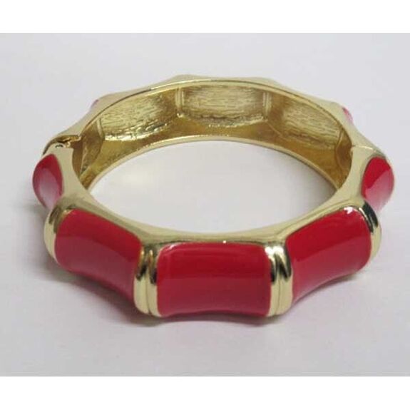 bracelet jonc en rouge email
