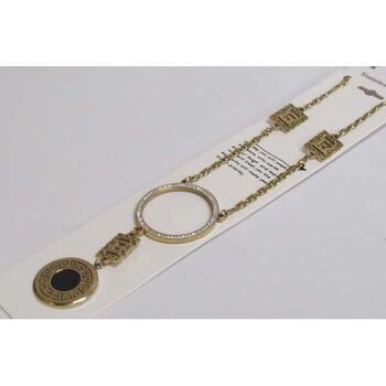 Gold circle necklace with gold steel medallion