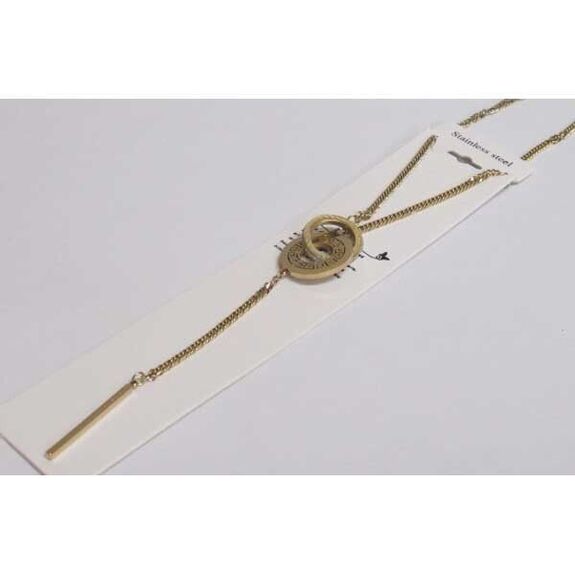 Steel jewelry, intertwined circle and pendant stick