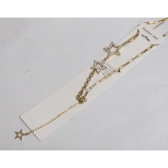 bijoux acier petite et grande etoile chaine mixte