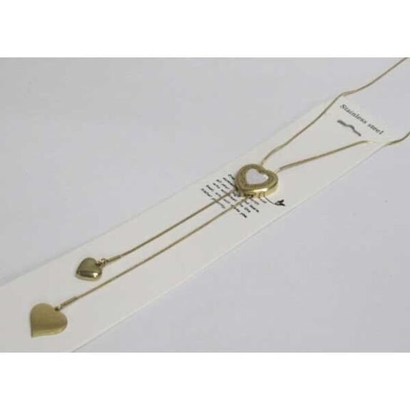 bijoux collier coeur et petits coeurs pendants